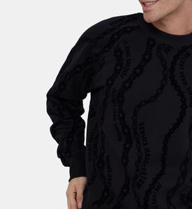 سويت شيرت بقصّة فضفاضة بتصميم سلسلة