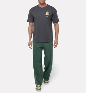 EA7 Cotton Ribbed-details T-shirt, Grey, L, Model View