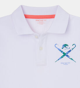 قميص بولو قطن بشعار بطبعة بحر