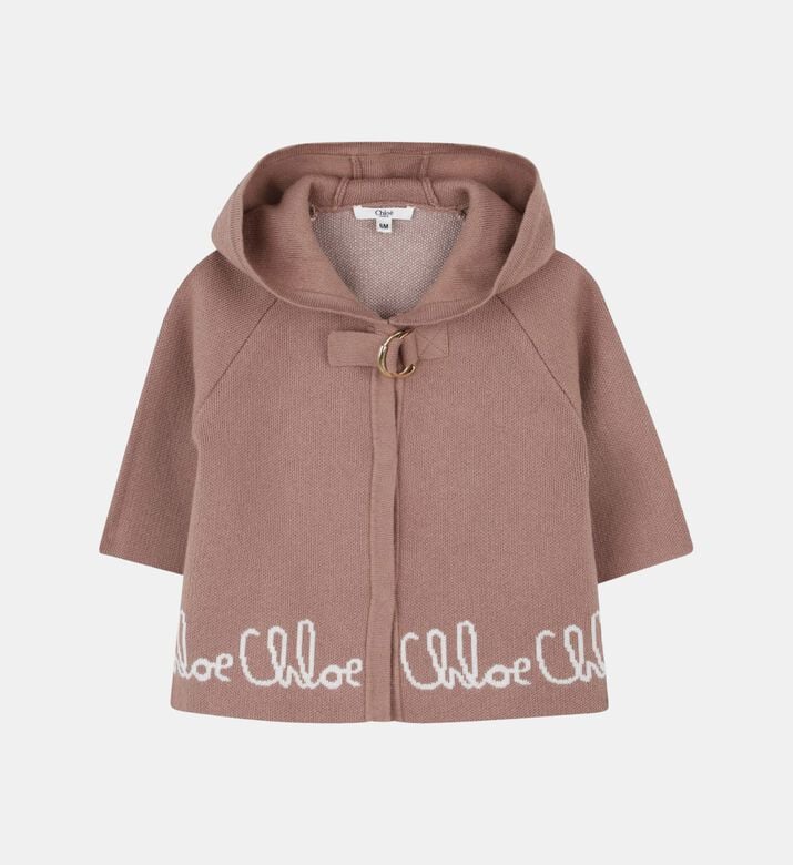 Buckle Closure Knitted Poncho