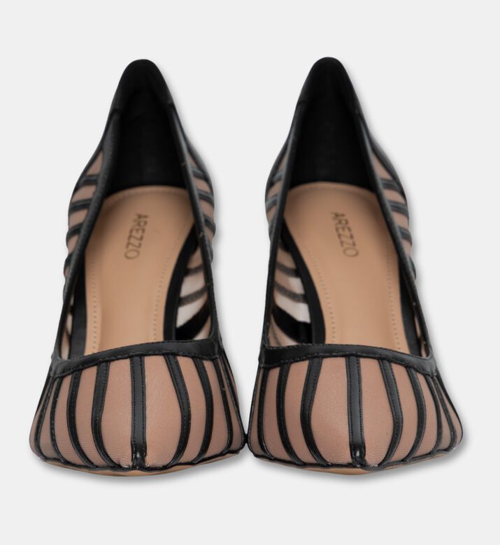 Arezzo Mesh-panel Pointed Pumps, Black, Eu-39, Packshot View