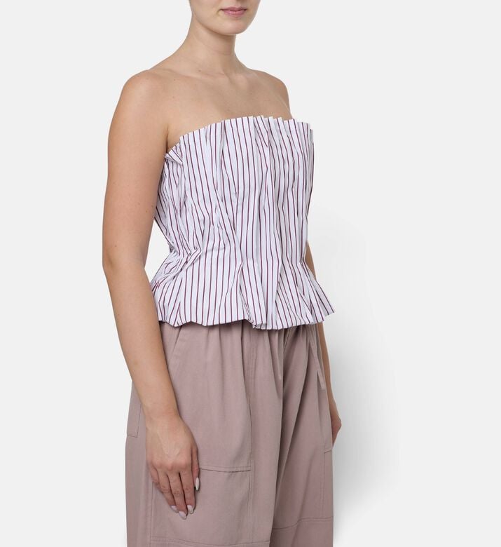 Dawei Stripe-print Sleeveless Regular-fit Top, Model View