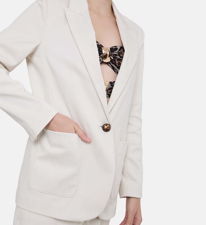 Cotton-blend Slit-sleeve Blazer