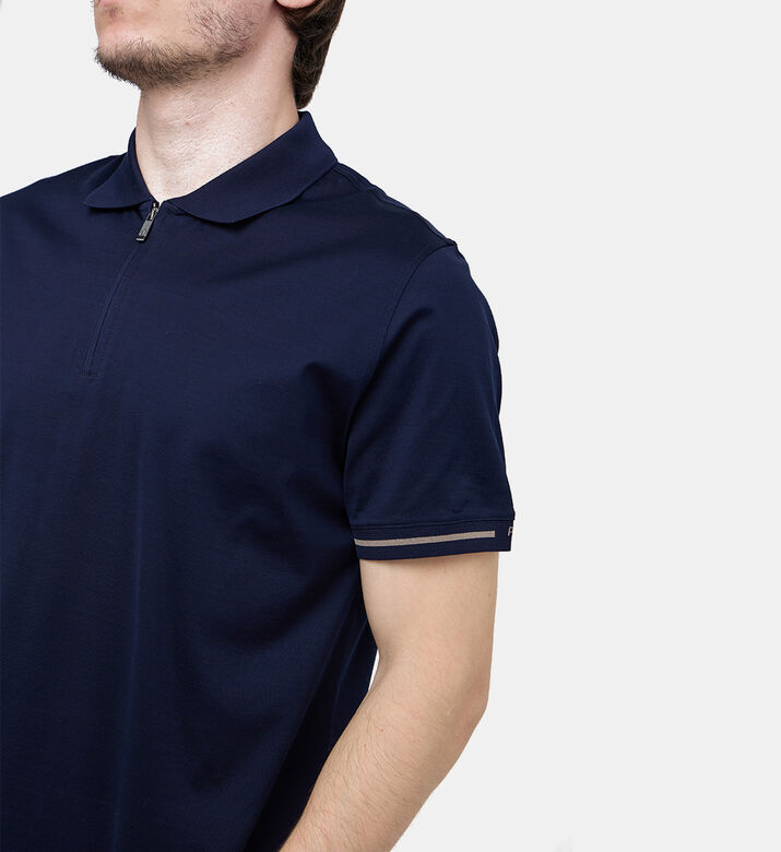 Half-zip Collar Cotton Polo Shirt