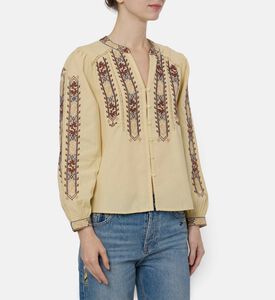 Ba and Sh Embroidered Long-sleeve Blouse, Model View