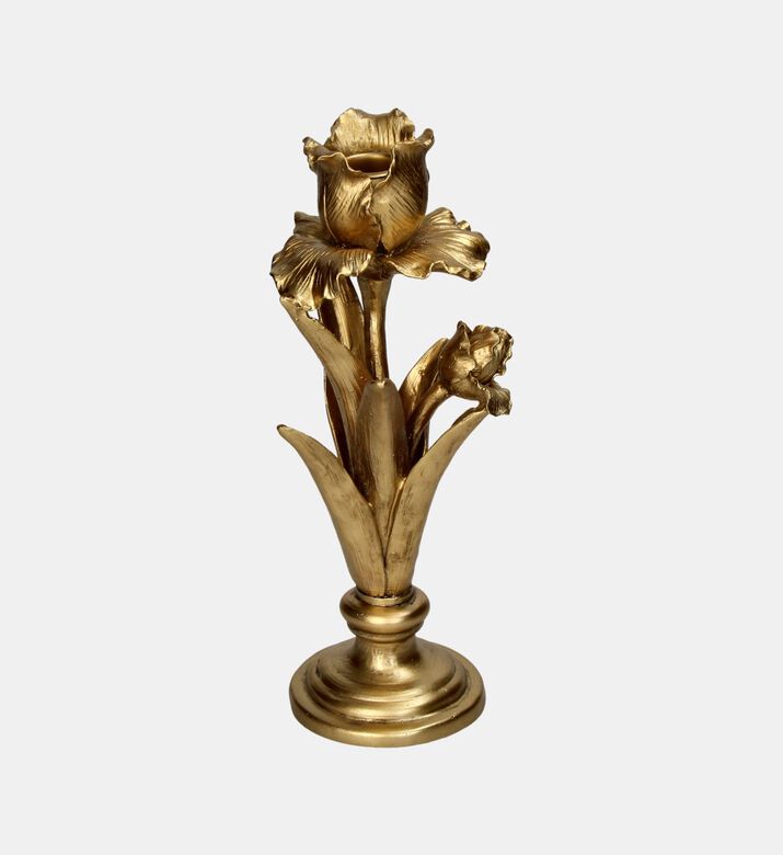 Iris Polyresin Candle Stick- 13 X 10 X 27 Cm