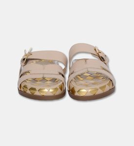 Arezzo Leather Multi-strap Slippers, Beige, Eu-39, Packshot View