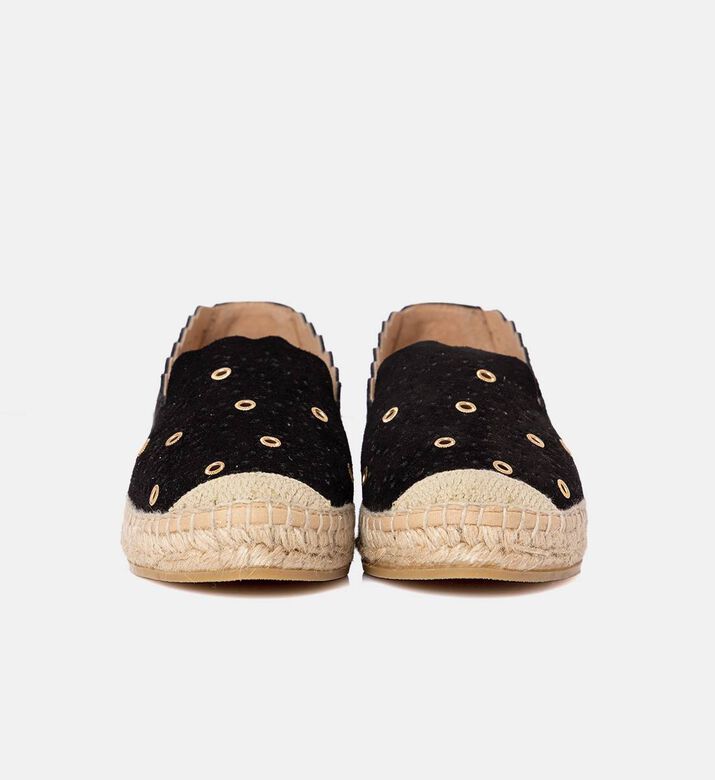 Black Jute Sole Loafers