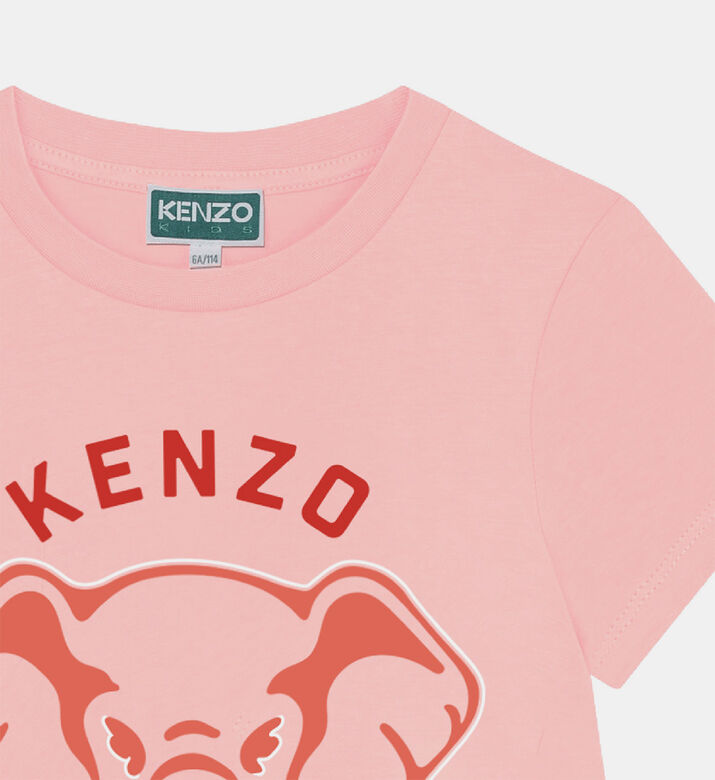 فستان قطن عضوي بطبعة العلامة التجارية