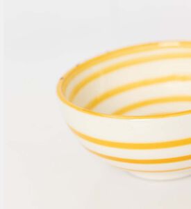 Easy Life Hand-painted Ceramic Bowl, Yellow, Packshot View