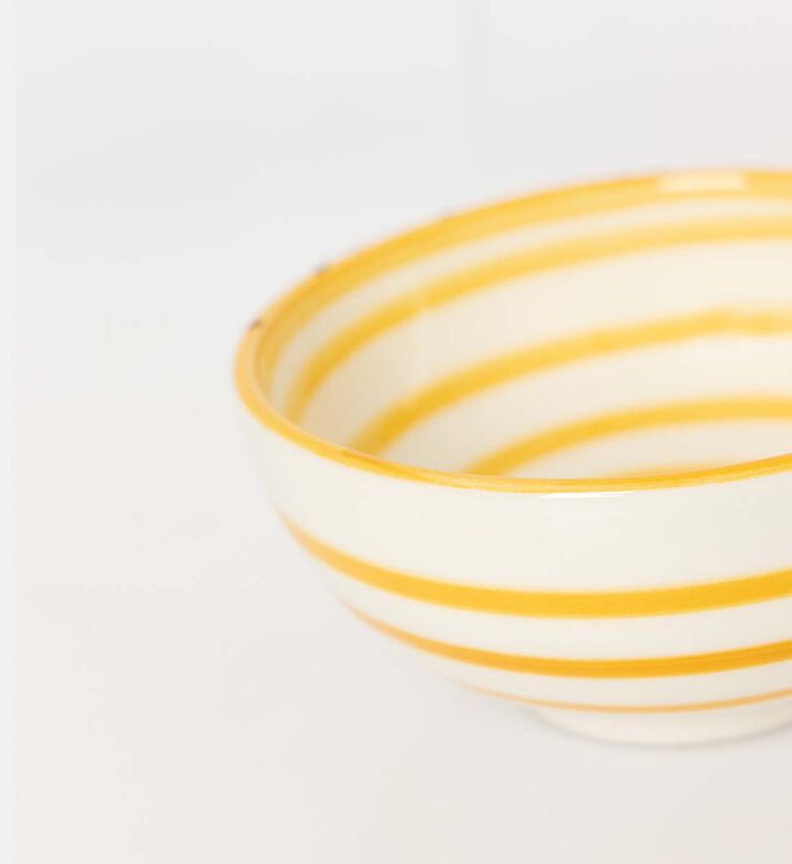 Easy Life Hand-painted Ceramic Bowl, Yellow, Packshot View
