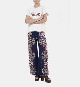 Ba and Sh Lilou Floral Printed Wide-legged Trousers, Model View