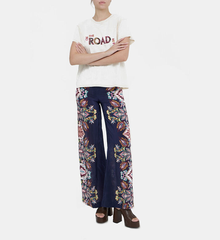 Ba and Sh Lilou Floral Printed Wide-legged Trousers, Model View