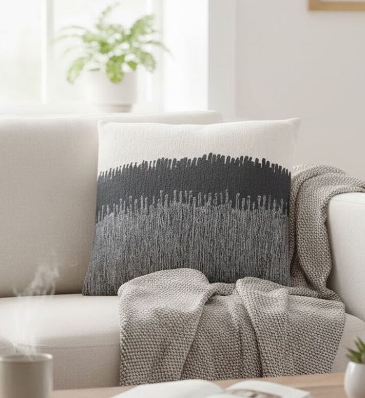 Home Deco and More Nova Embroidered Printed Cushion, Packshot View