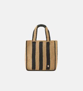 Striped Woven Tote Bag