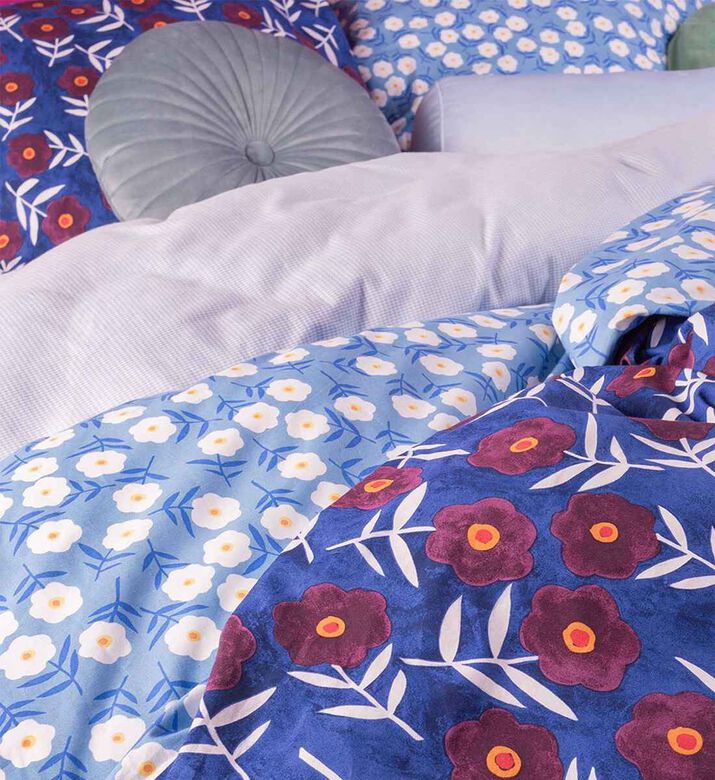Essenza Blooming Ballet Bed Set 200x220, 60x70 Cm, Navy, 200x220-cm, Packshot View