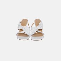 Nappa Leather Chain-heel Mules