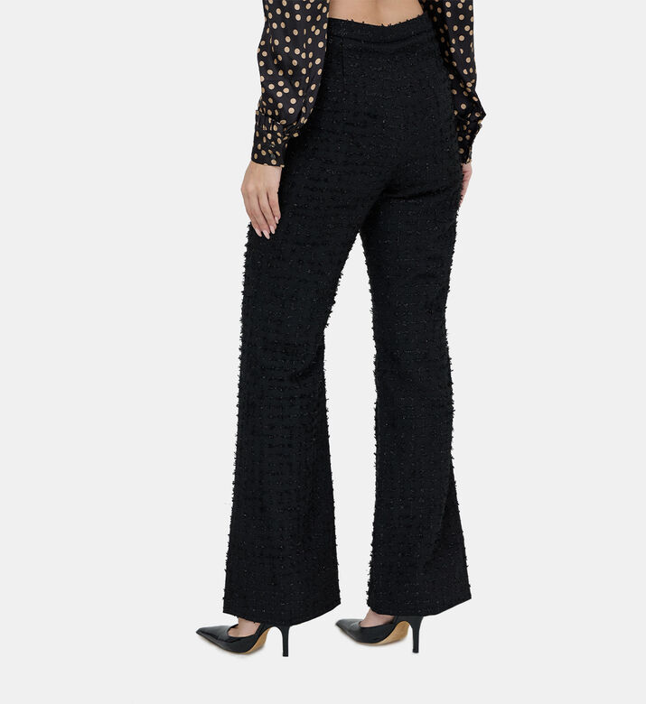 Tweed Gold Buttons Flared Trousers