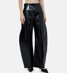 بنطال بقصة مستديرة جلد تمساح صناعي