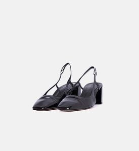 Leather Slingback Low-block Heel Pumps Leather Slingback Low-block Heel Pumps