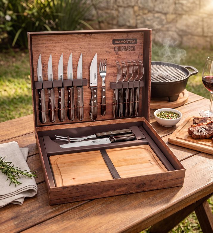 Tramontina Stainless Steel Bbq 15-piece Set - 43.3 X 36.3 X 7.2 Cm, Packshot View
