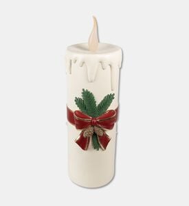 Clayre & Eef Candle With Led 3xaa, White, 18x20-cm, Packshot View