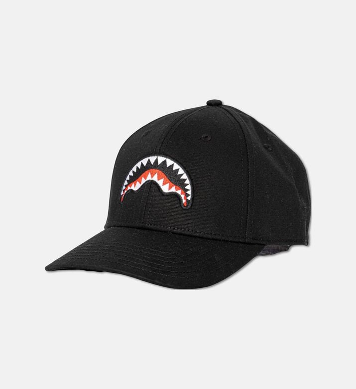 Sprayground Classic Shark Mouth Patch Cap, Black, Packshot View