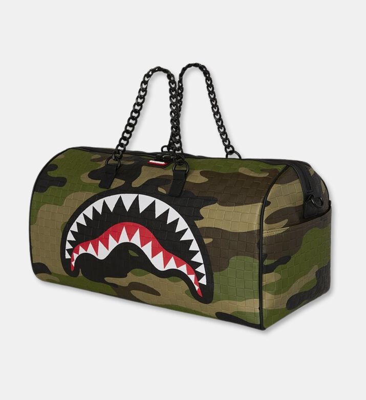 Sprayground Woodland Camo Checkered Duffle Bag, Packshot View