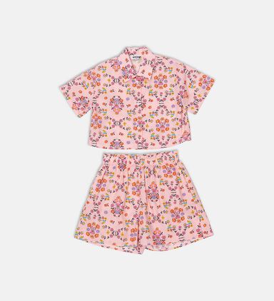Floral-print Shirt Shorts Set