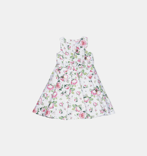 Satin Rose-print Midi Dress