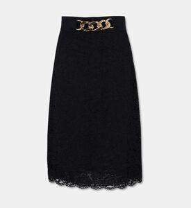 Edward Achour Paris Floral Lace A-line Midi Skirt, Packshot View