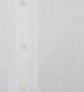 قميص من قماش البوبلين بحاشية منحنية من الكتان