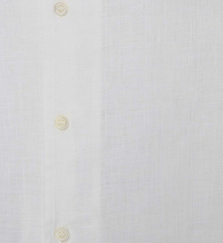 قميص من قماش البوبلين بحاشية منحنية من الكتان