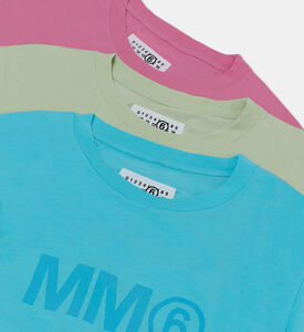 طقم تيشيرت قطن بطبعة لوغو 3 قطع