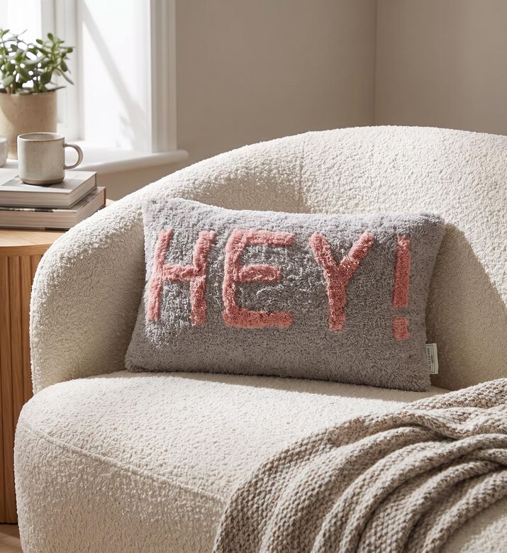 Kersten Hey Inscription Throw Pillow, Packshot View