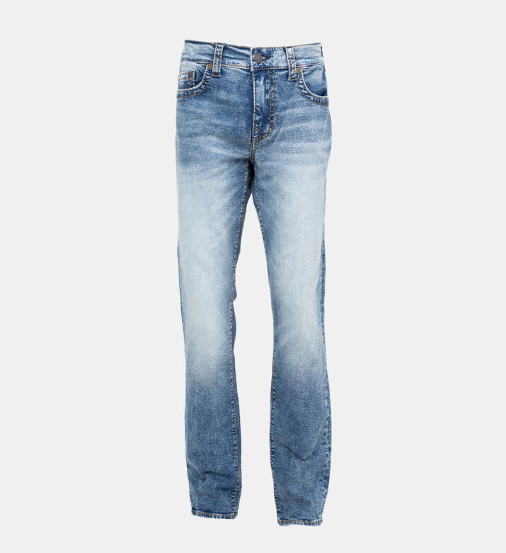 Dark Wash Straight-fit Pants