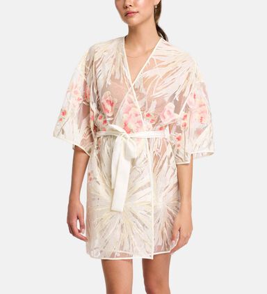 Tamara Floral-embroidered Tulle Coverup