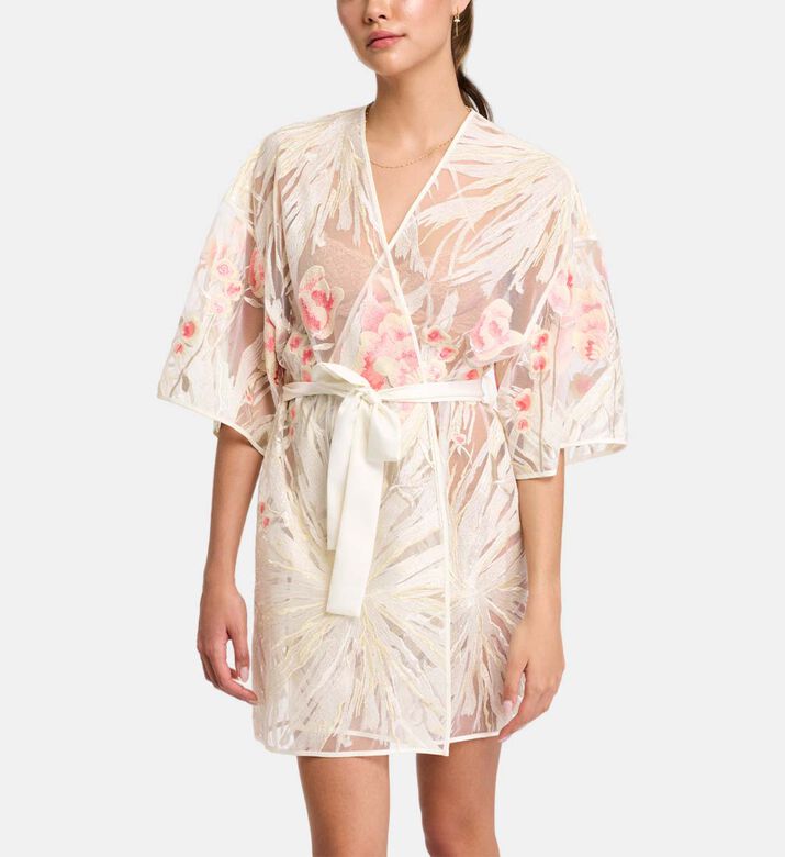 Tamara Floral-embroidered Tulle Coverup