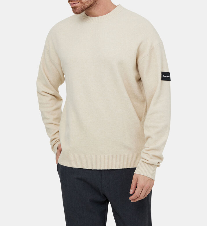 كنزة قطنية بحافة مضلعة ولوغو