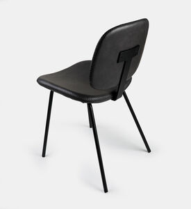 Home Deco and More Nappo Leather Chair, Dark-grey, Packshot View