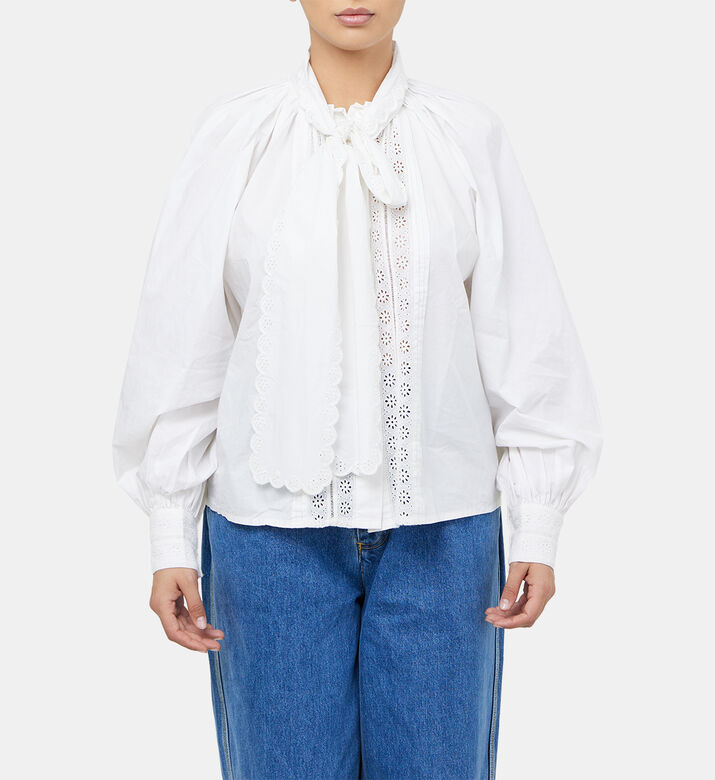 Baby Lace Tied Neckline Blouse