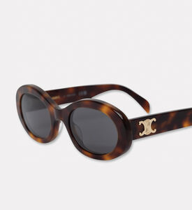 Celine Acetate Oval Logo-embellished Sunglasses, Terracotta, Packshot View