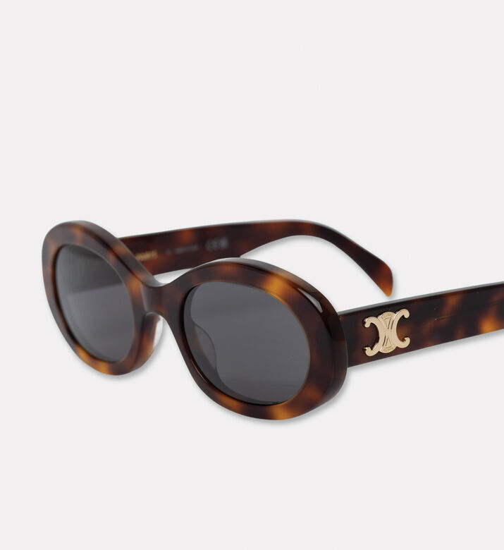 Celine Acetate Oval Logo-embellished Sunglasses, Terracotta, Packshot View