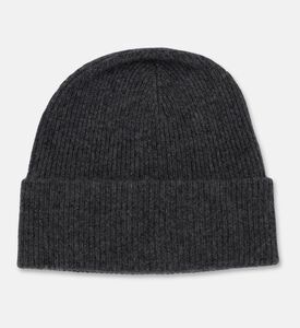 Galeries Lafayette Classic Ribbed Knit Hat, Dark-grey, Packshot View