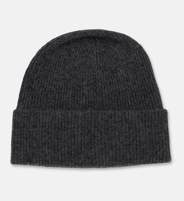 Galeries Lafayette Classic Ribbed Knit Hat, Dark-grey, Packshot View