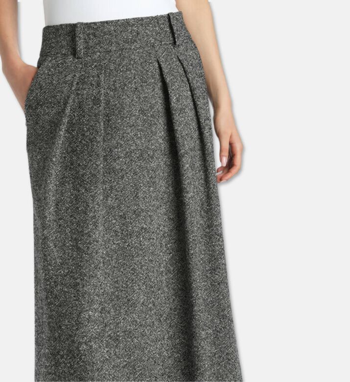 Luisa Spagnoli Falar Textured A-line Midi Skirt, Model View