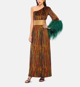 Autumn Rain Velvet One-shoulder Feather Maxi Dress Autumn Rain Velvet One-shoulder Feather Maxi Dress