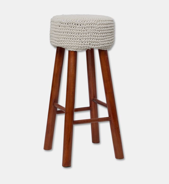 Home Deco and More Rise Hand-knotted Pattern Stool, Packshot View