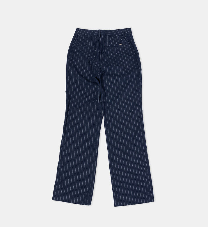 بنطال مخطط بطيات أمامية عالي الخصر بنطال مخطط بطيات أمامية عالي الخصر