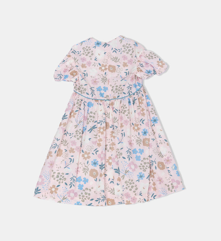 Cotton Floral-print Puff Sleeve Dress